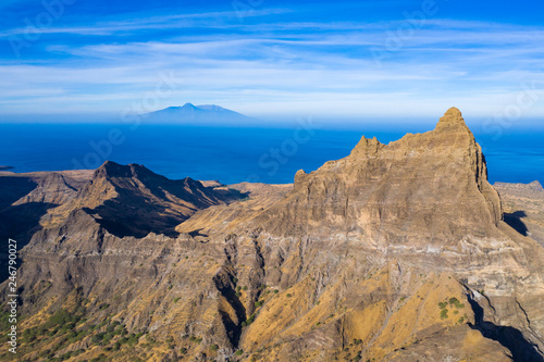 Aerial view of Brianda mount in Rebeirao Manuel in Santiago island in Cape Verde - Cabo Verde © Samuel B.
