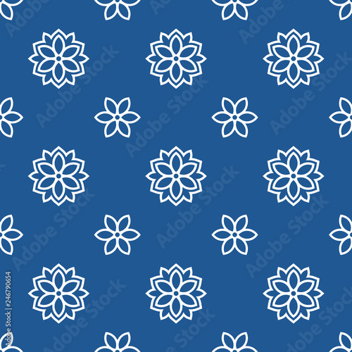 Decorative pattern for the background, tile and textiles..It is assembled from modular parts. Vector. Seamless.
