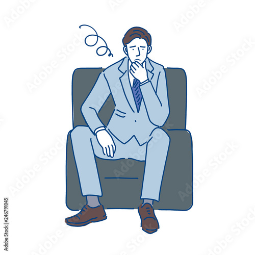 ソファに座る ビジネスマン 手描き イラスト Stock Vector Adobe Stock ソファに座る ビジネスマン 手描き イラスト Stock Vector Adobe Stock