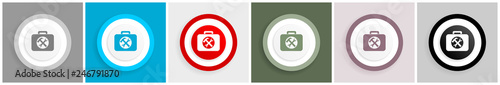 Toolkit icon set, vector illustrations in 6 options for web design and mobile applications