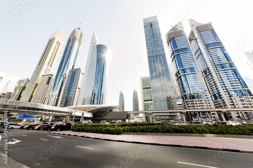 Sheikh Zayed Road and skyscaper in Dubai