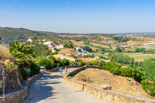 View of Aljezur from driveway to the castle on the hill, Portugal photo