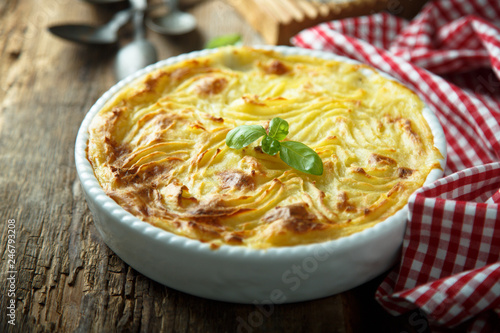 Photography Homemade fish pie with mashed potato