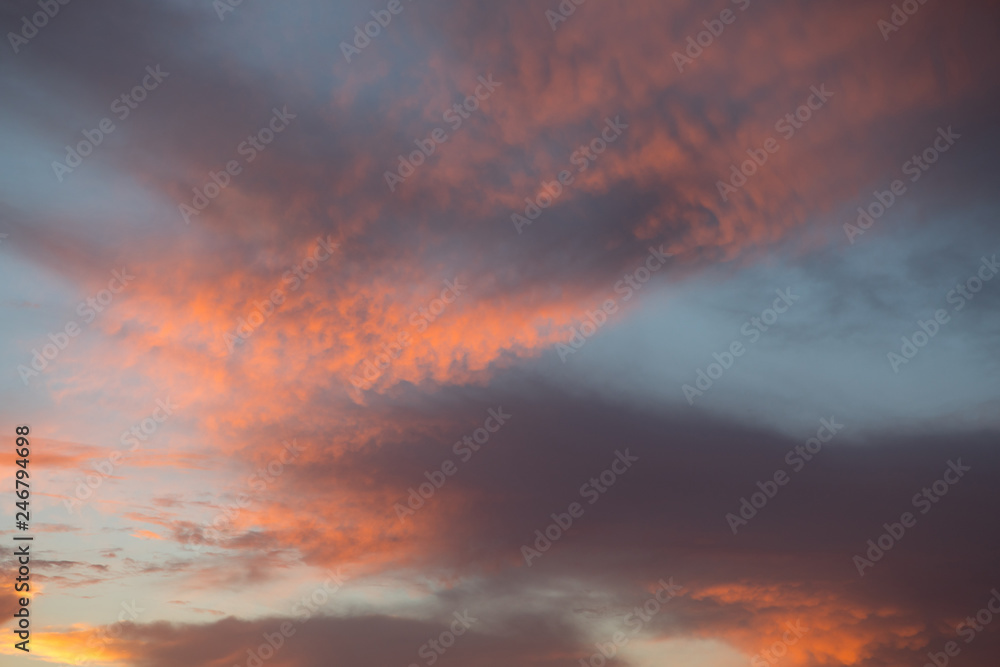 Natural colors of evening sky