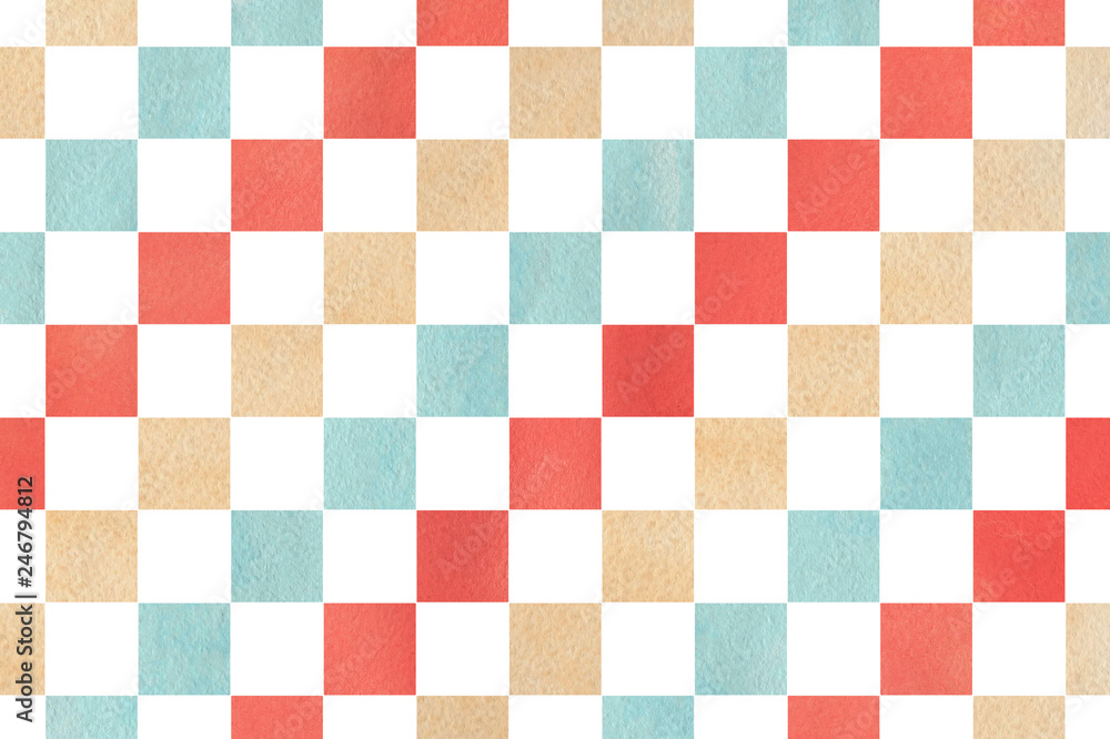 Watercolor square pattern. Watercolor square pattern.