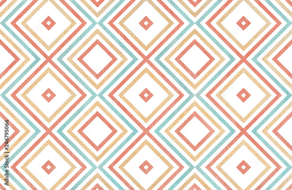 Watercolor geometrical pattern. Watercolor geometrical pattern.