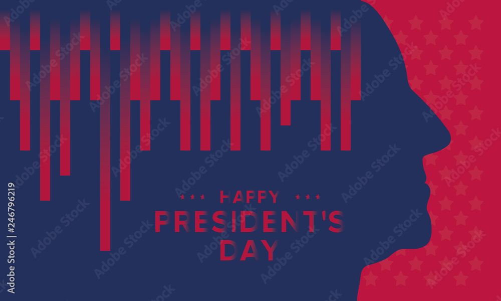 Fototapeta premium Happy Presidents day in United States. Washington's Birthday. Federal holiday in America. Celebrated in February. Poster, banner and background
