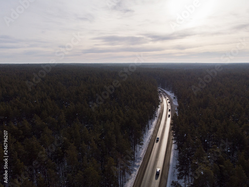Aerial view of a road with ...