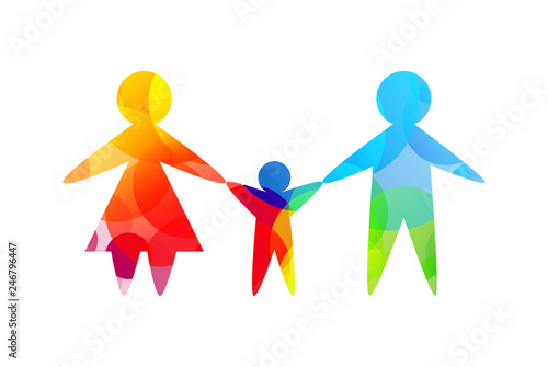 icona, famiglia, protezione, assicurazione, infanzia