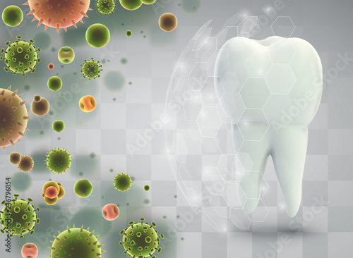 protection of teeth from caries and diseases. vector template