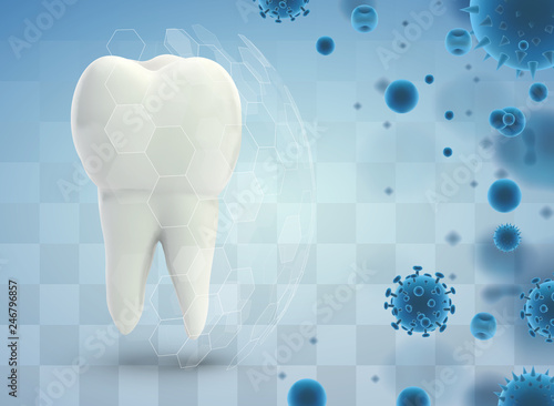 protection of teeth from caries and diseases. vector template