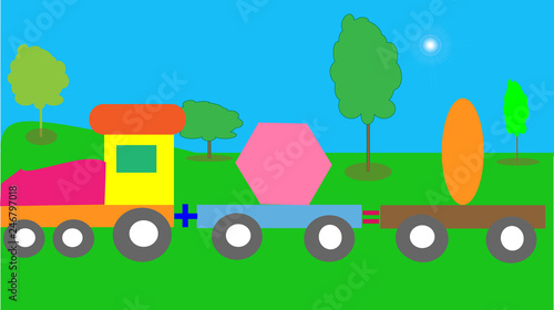 Tram with five angle and oval