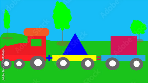 Tram with Triangle and Square