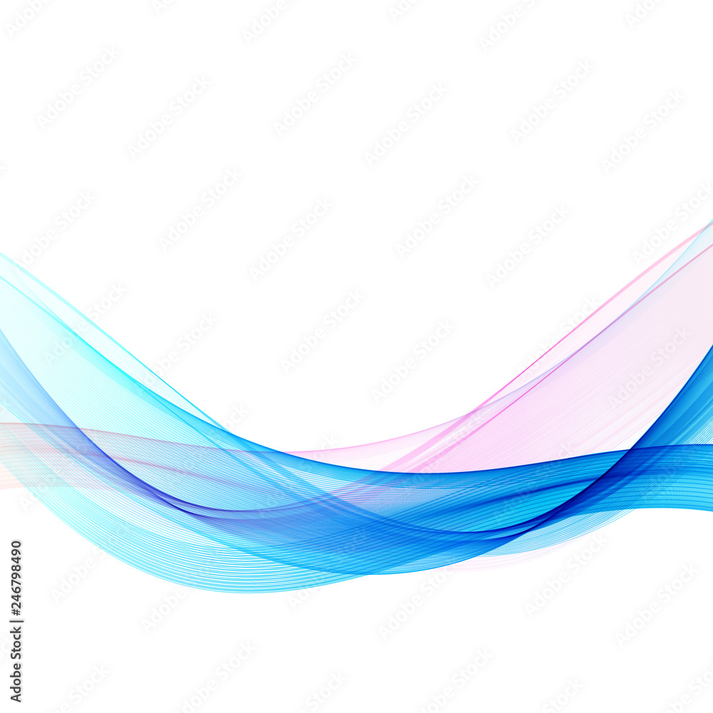 Abstract blue wave Vector background White background