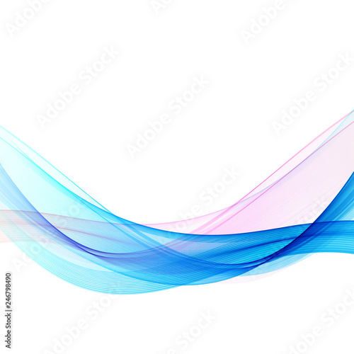 Abstract blue wave Vector background White background