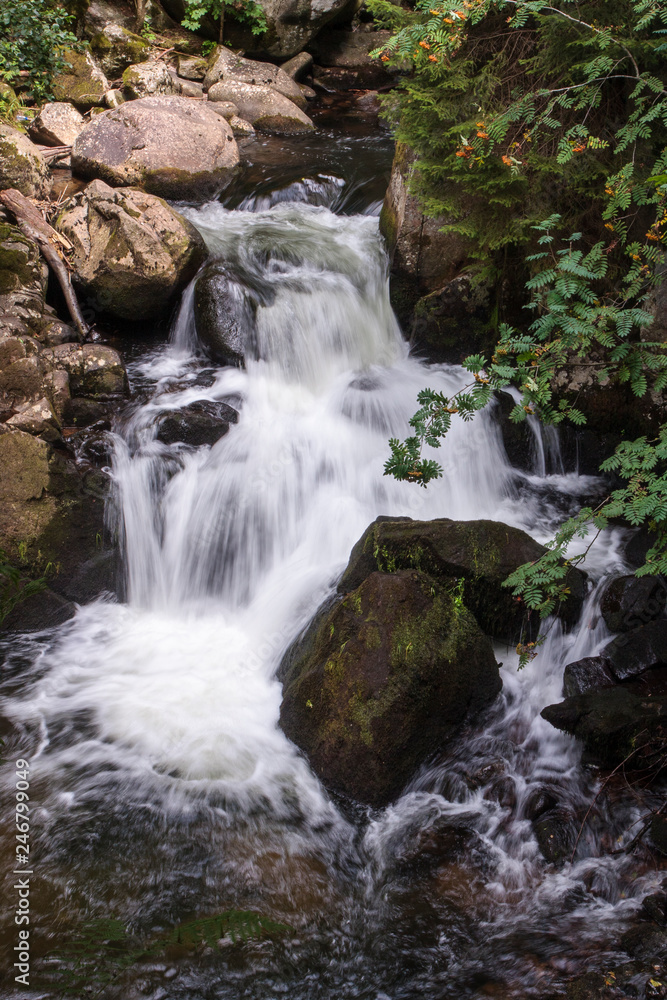 waterfall Saut des Cuves in Vosges mountain in France