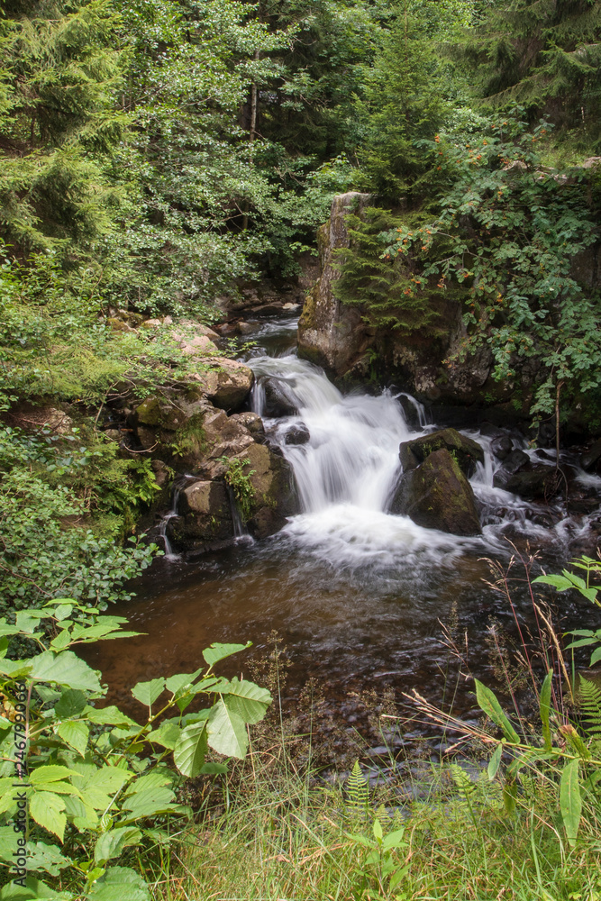 waterfall Saut des Cuves in Vosges mountain in France waterfall Saut des Cuves in Vosges mountain in France