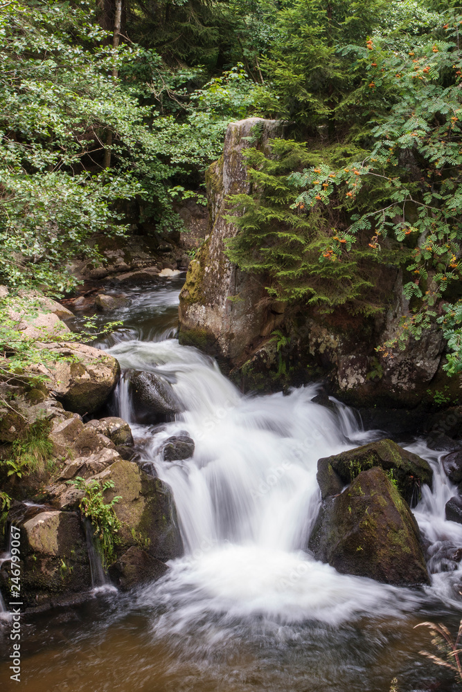 waterfall Saut des Cuves in Vosges mountain in France waterfall Saut des Cuves in Vosges mountain in France