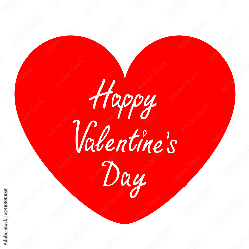 Happy Valentines day sign symbol. Red heart icon. Cute graphic object. Flat design style. Love greeting card. Isolated. White background. Happy Valentines day sign symbol. Red heart icon. Cute graphic object. Flat design style. Love greeting card. Isolated. White background.