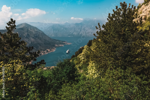 Lifestyle mountain peaks. Bay of Kotor. Montenegro freedom and travel. © tumskaia