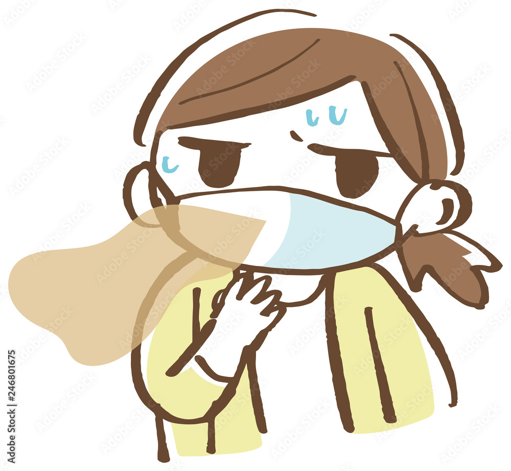 マスクをしていても匂う女性 イラスト Stock ベクター Adobe Stock