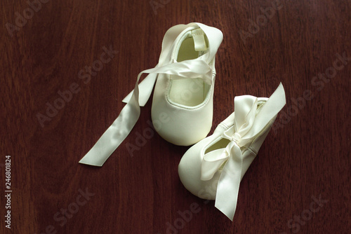 baby shoes on the table