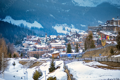 san Cassiano, Bolzano, Italy - 03.09.2018: ski resort in Italy. Dolomites