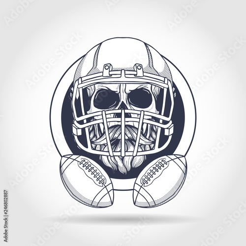 Sketch skull american football