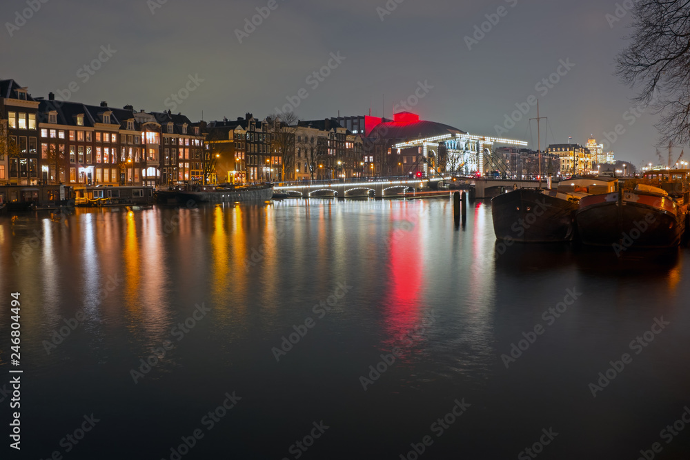 City scenic from Amsterdam in the Netherlands at sunset City scenic from Amsterdam in the Netherlands at sunset