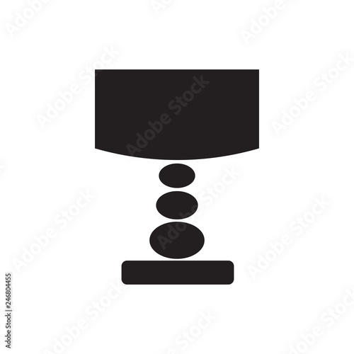 Table or desktop lamp for bedroom, office, living room isolated flat vector icon