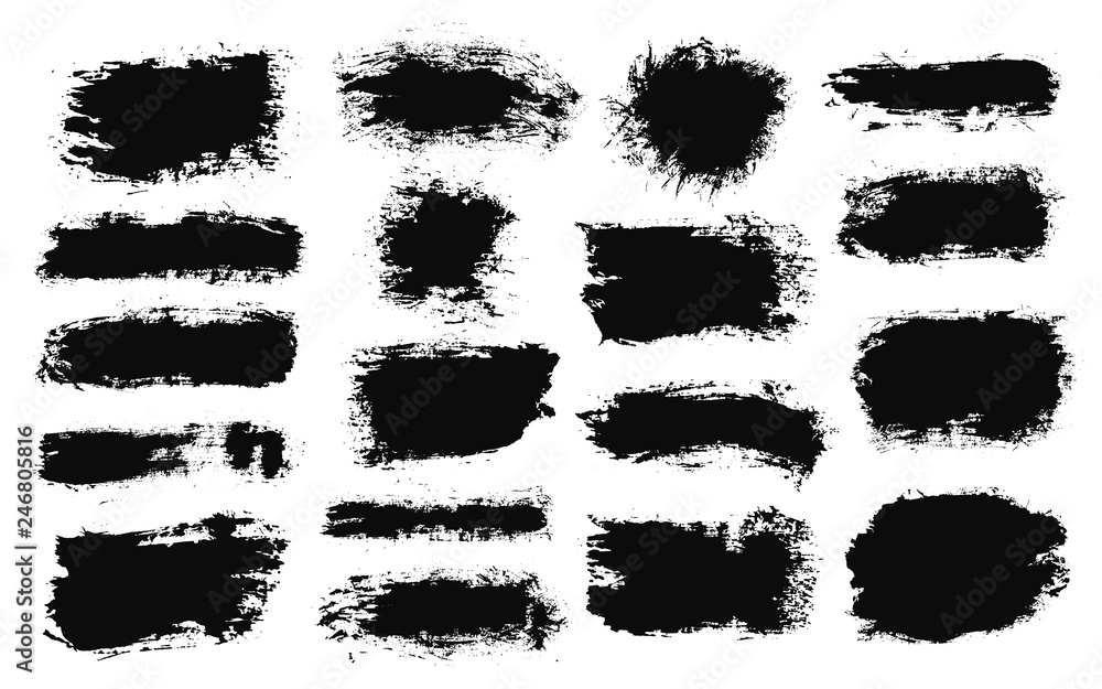 Brush strokes set vector painted isolated objects Brush strokes set vector painted isolated objects
