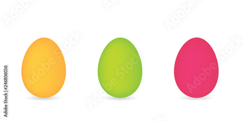 colorful eggs in a row- vector illustration