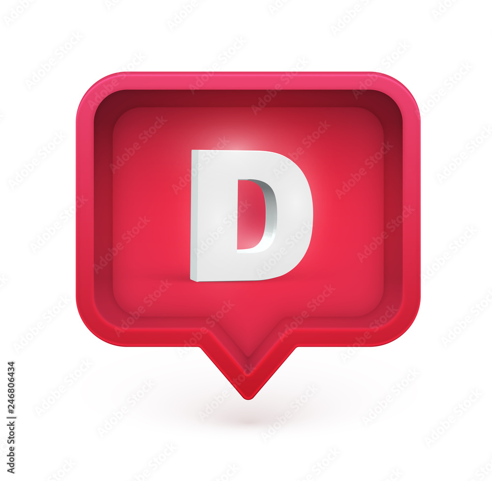 3D character in a speech bubble, vector illustration 3D character in a speech bubble, vector illustration