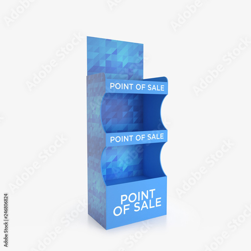 Wallpaper Mural Empty store shelves. Retail shelf rack. Showcase display. Mockup template ready for design. 3d rendering. Torontodigital.ca