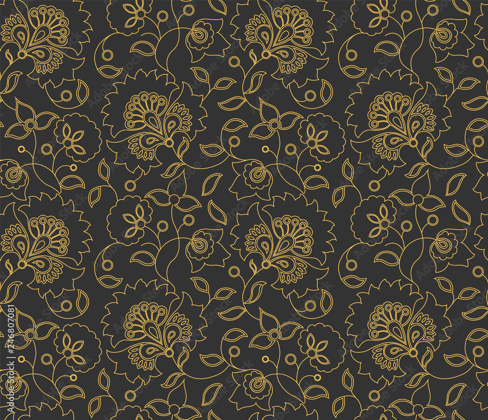 custom made wallpaper toronto digitalVector seamless flower indian style pattern on gray background