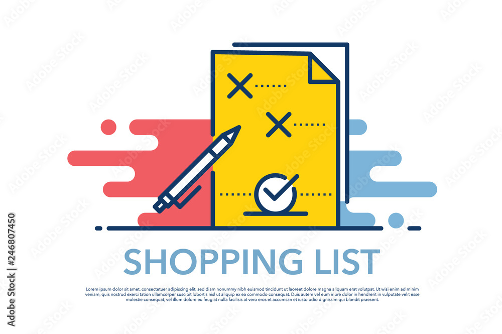 SHOPPING LIST ICON CONCEPT SHOPPING LIST ICON CONCEPT