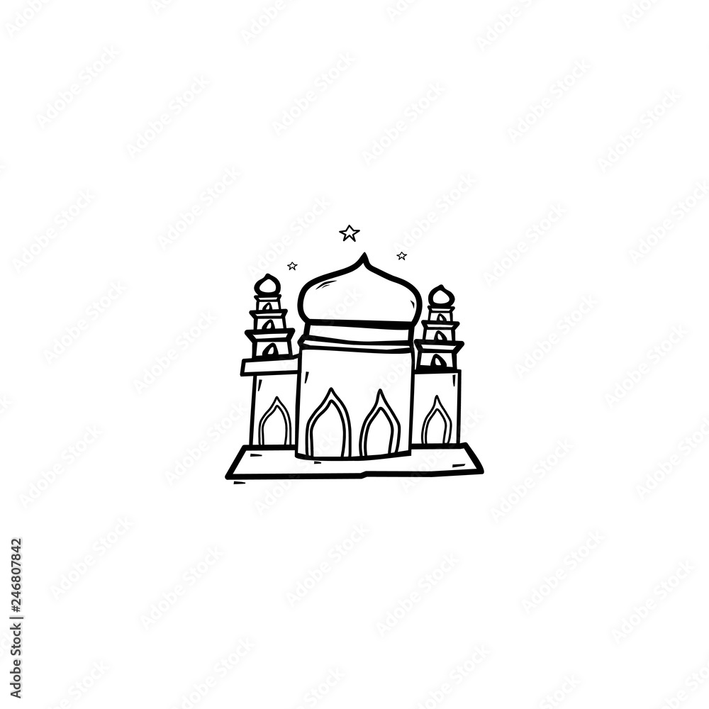 hand drawing icon mosque
