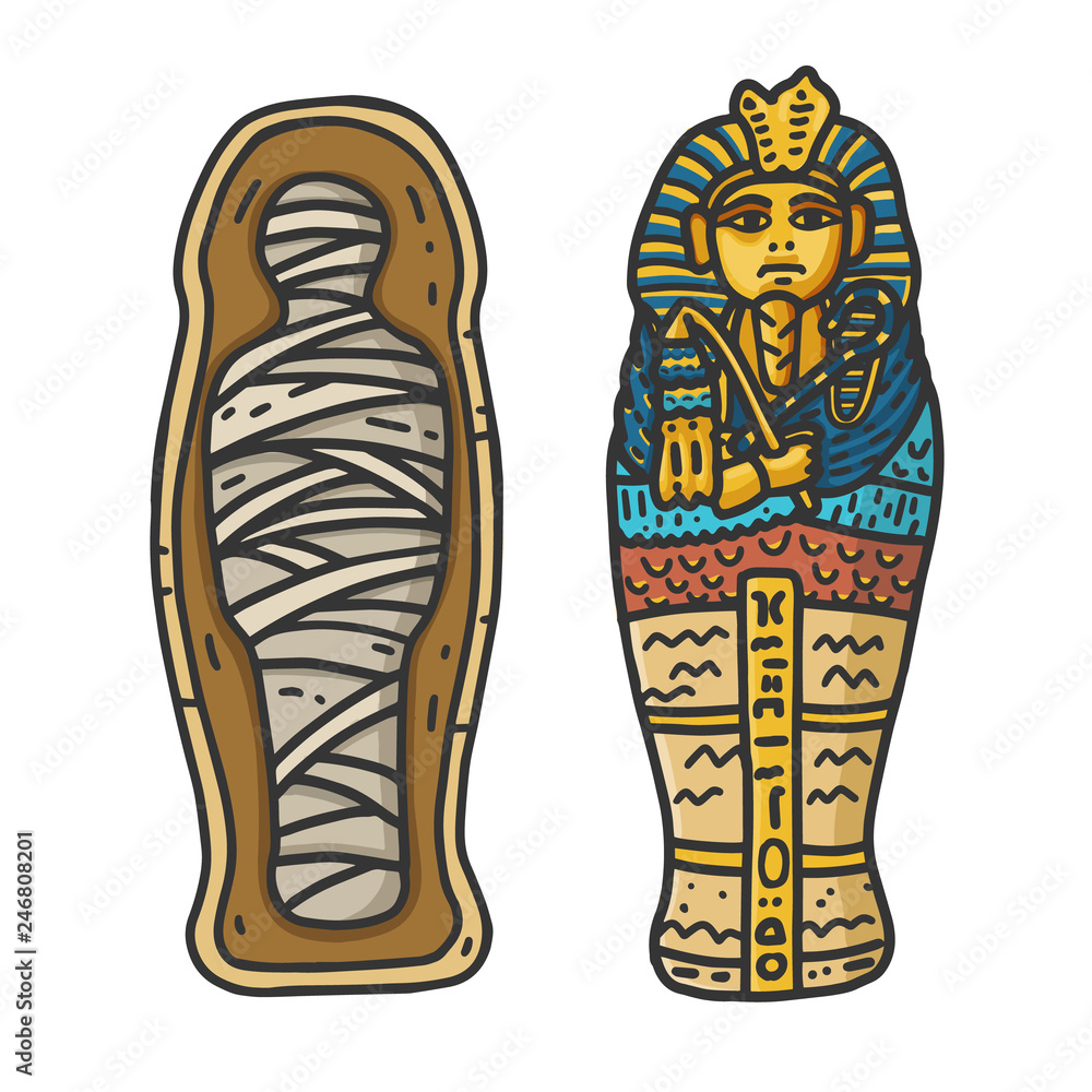 custom made wallpaper toronto digitalAncient Egyptian Pharaon Tutankhamun's Sarcophagus with a bandaged Mummy Inside