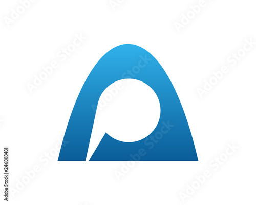 Letter AP chat comment logo template