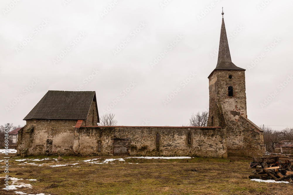 Fototapeta premium Ruins of a medieval castle and fortress