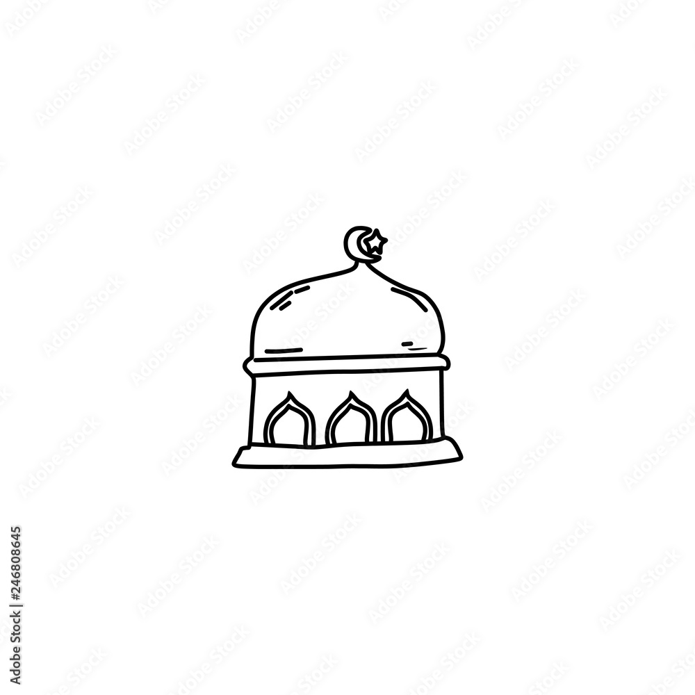 hand drawing icon mosque