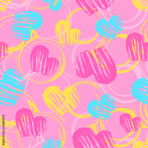 Colored grunge heart pattern