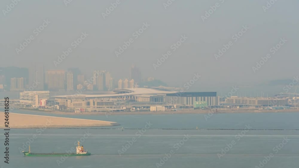 Aerial timelapse of the Macau Boundary Crossing Facilities Aerial timelapse of the Macau Boundary Crossing Facilities
