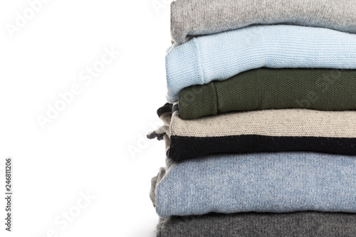 knitted sweaters on a white background
