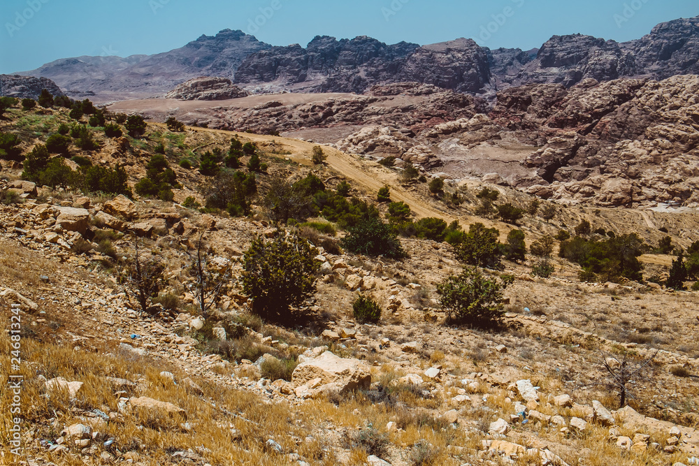 Fotka „Jordan. View on the mount Horun where located Aaron tomb at warm