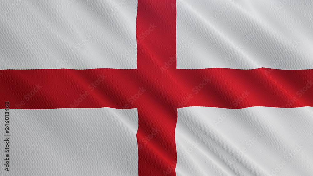 England flag is waving 3D illustration. Symbol of British, English nation on fabric cloth 3D rendering in full perspective. England flag is waving 3D illustration. Symbol of British, English nation on fabric cloth 3D rendering in full perspective.