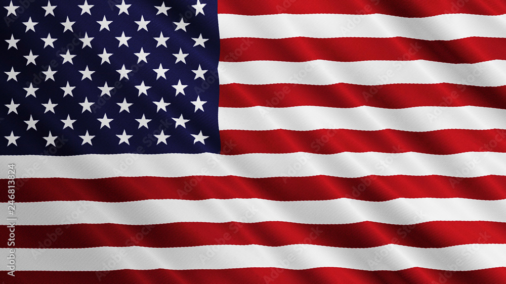 Naklejka premium USA flag is waving. United States of America symbol illustration.