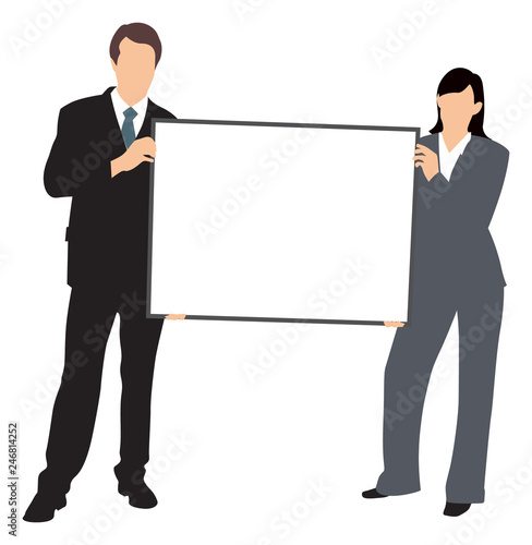 business people with whiteboard illustration