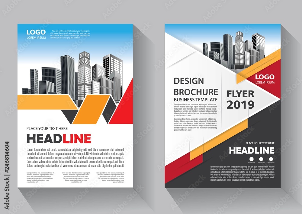 Business abstract vector template. Brochure design, cover modern layout, annual report, poster, flyer in A4 with colorful triangles, geometric shapes for tech, science, market with light background Business abstract vector template. Brochure design, cover modern layout, annual report, poster, flyer in A4 with colorful triangles, geometric shapes for tech, science, market with light background