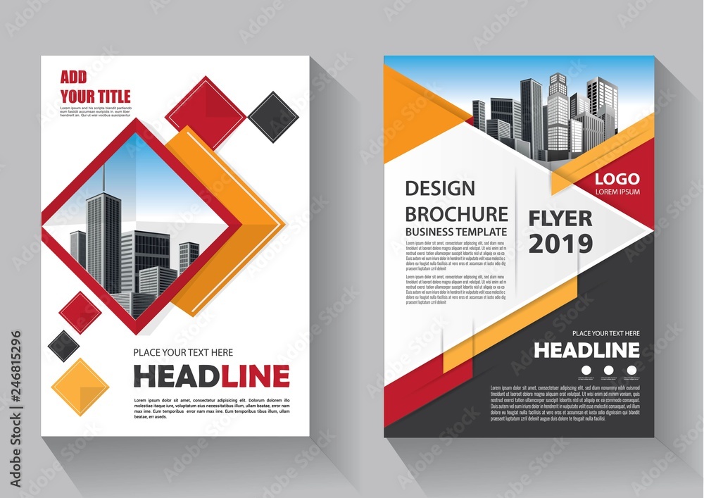Business abstract vector template. Brochure design, cover modern layout, annual report, poster, flyer in A4 with colorful triangles, geometric shapes for tech, science, market with light background Business abstract vector template. Brochure design, cover modern layout, annual report, poster, flyer in A4 with colorful triangles, geometric shapes for tech, science, market with light background